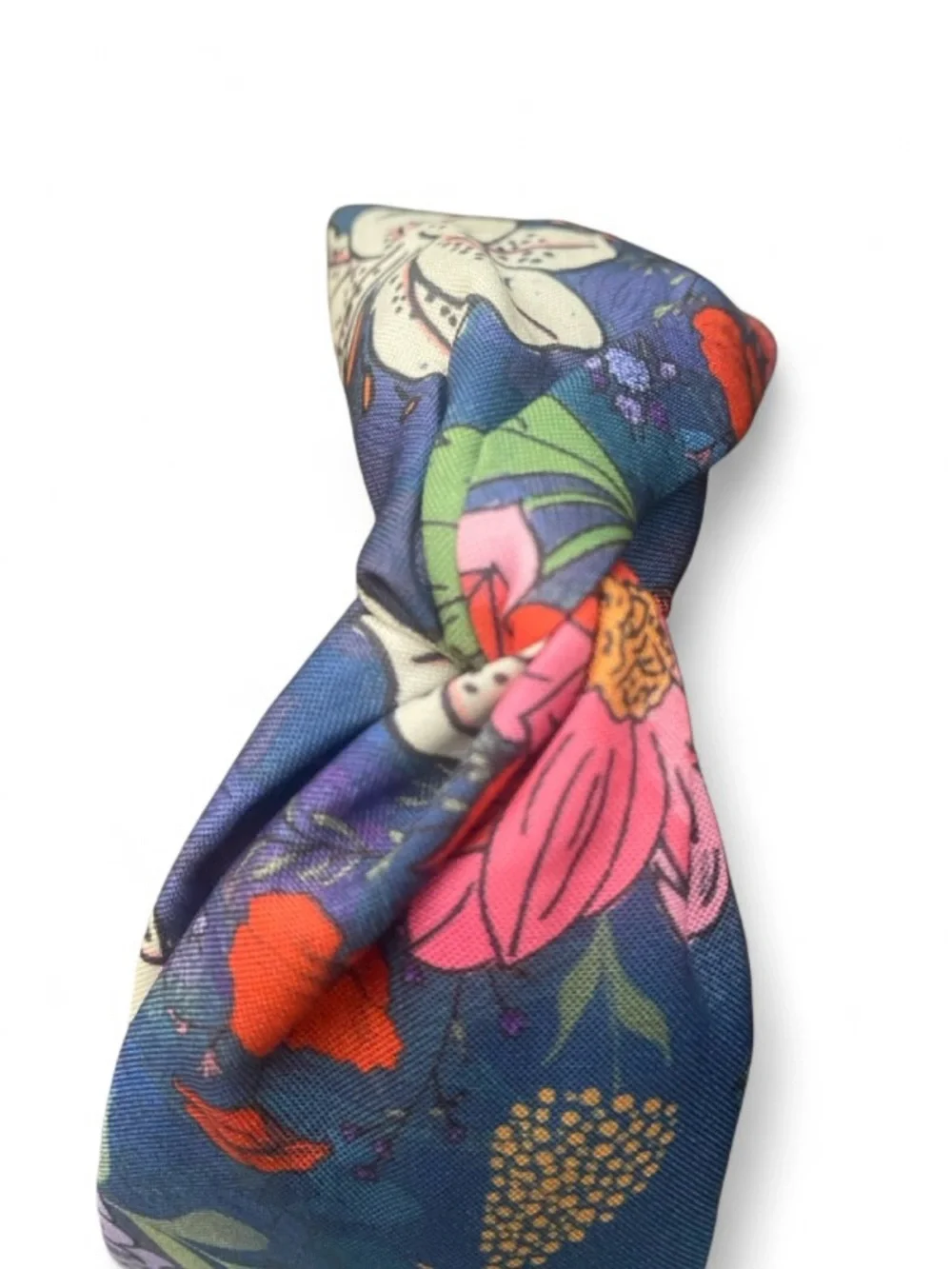 Blue Floral Top Knot Headband - Brand New